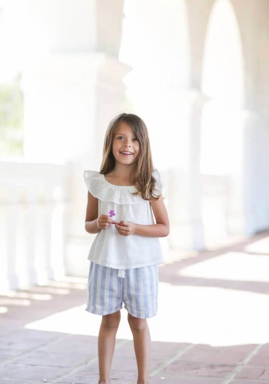 NEW POPPET & FOX ruffle top in cream